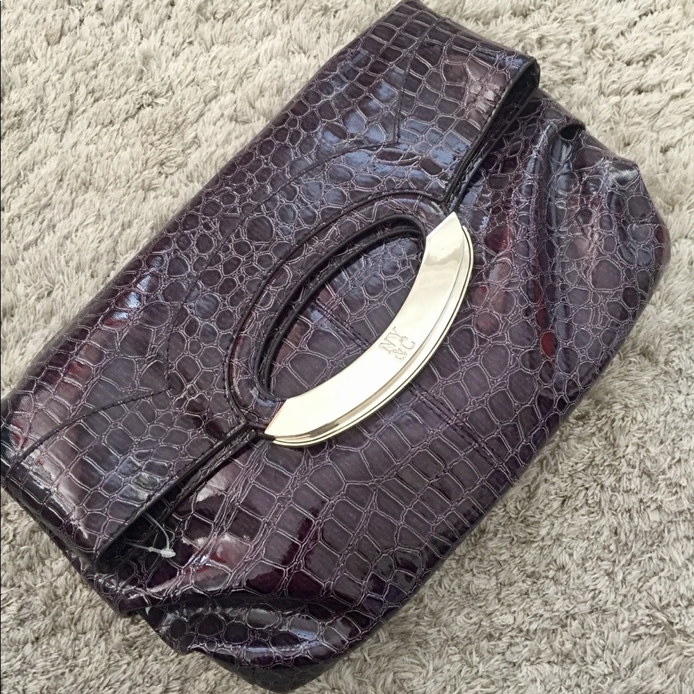 NWOT NY&CO Purple Alligator Skin Handbag